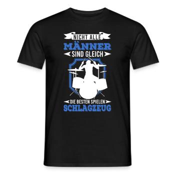 Schlagzeug Drummer Schlagzeuger - Männer T-Shirt - Schwarz - Vorne - AI Model Male 178 light (178cm)