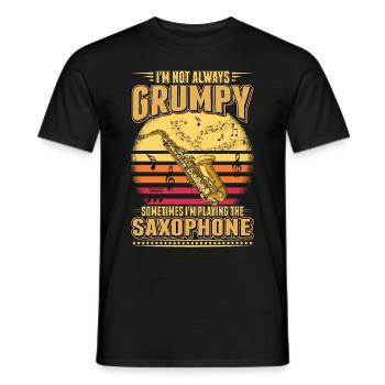 Saxophon Jazzmusik Saxophonspieler Saxophonist - Männer T-Shirt - Schwarz - Vorne - AI Model Male 178 light (178cm)