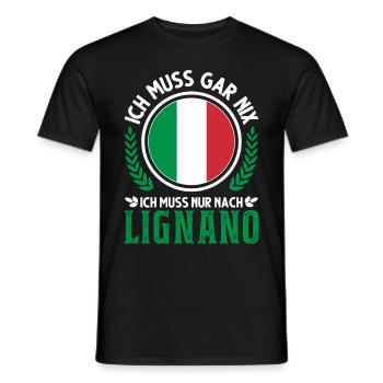 Lignano Italien Urlaub Reise Geschenk - Männer T-Shirt - Schwarz - Vorne - AI Model Male 178 light (178cm)