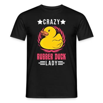 Dame de canard en caoutchouc fou - T-shirt homme - noir - Devant - AI Model Male 178 light (178cm)