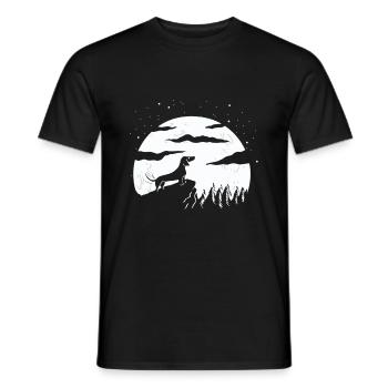 Chien de toit allemand Lune Teckel - T-shirt homme - noir - Devant - AI Model Male 178 light (178cm)