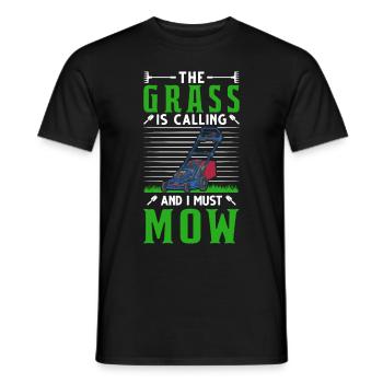 The grass is calling and I must mow tondeuse - T-shirt homme - noir - Devant - AI Model Male 178 light (178cm)