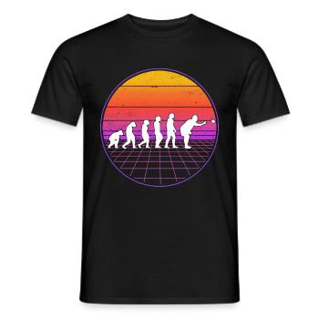 Boccia Evolution Vaporwave Bocciaspieler Boule - Männer T-Shirt - Schwarz - Vorne - AI Model Male 178 light (178cm)