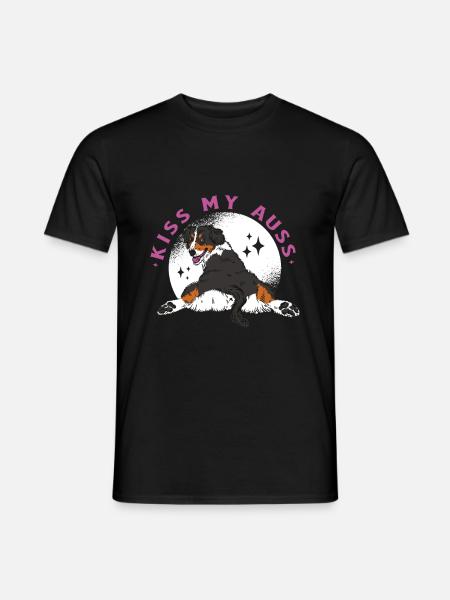 Kiss my Auss Aussie Australian Shepherd - Männer T-Shirt - Schwarz