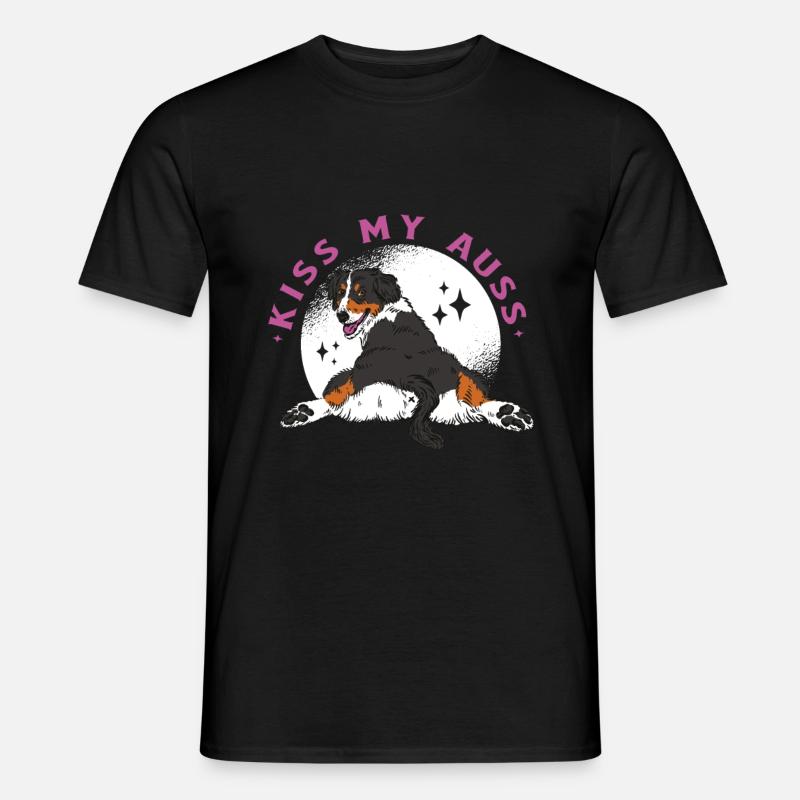 Kiss my Auss Aussie Australian Shepherd - Männer T-Shirt - Schwarz