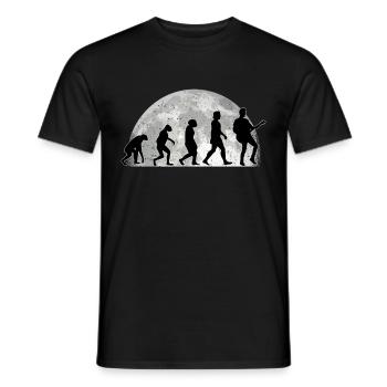 Gitarrist Evolution Mond Gitarre Bassgitarre - Männer T-Shirt - Schwarz - Vorne - AI Model Male 178 light (178cm)