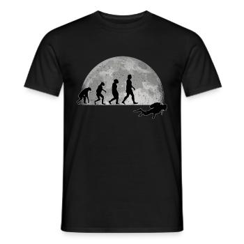 Taucher Evolution Mond Tauchgang Schnorchel - Männer T-Shirt - Schwarz - Vorne - AI Model Male 178 light (178cm)