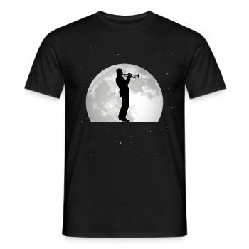 Trumpet Moon Orchestra Trumpetist Musician - Men's T-Shirt - black - Front - AI Model Male 178 light (178cm)