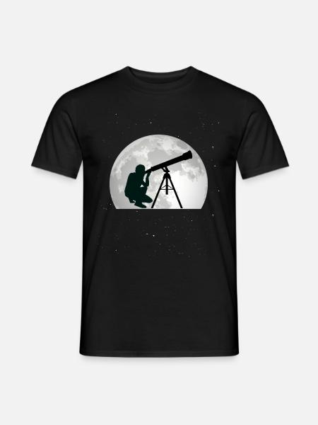 Astronomie Mond Teleskop Astrophysik - Männer T-Shirt - Schwarz