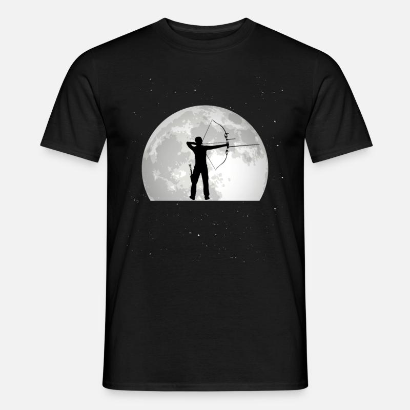 Arc-en-ciel Lune Flèche et arc - T-shirt homme - noir