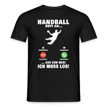 Handballer Handball Telefon Handballteam - Männer T-Shirt - Schwarz - Vorne - AI Model Male 178 light (178cm)