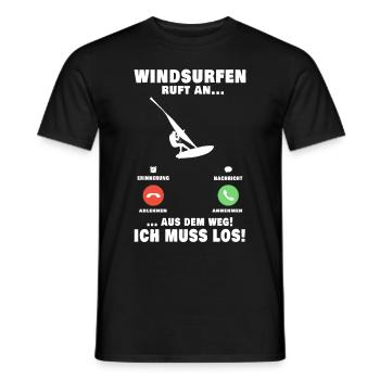 Windsurfen ruft an Windsurfer Windsurfing Windsurf - Männer T-Shirt - Schwarz - Vorne - AI Model Male 178 light (178cm)