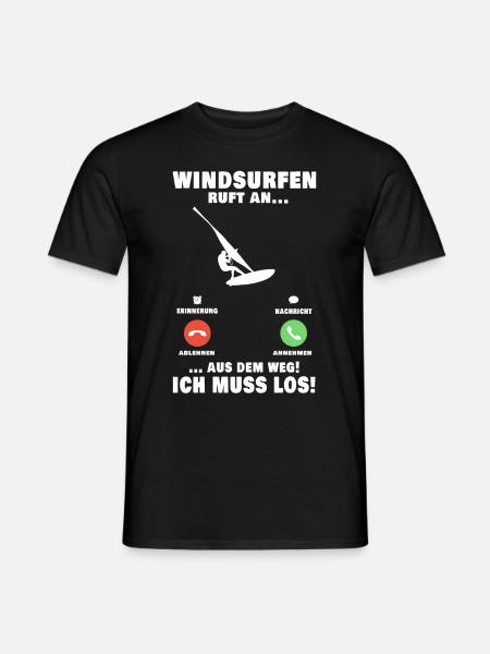 Windsurfen ruft an Windsurfer Windsurfing Windsurf - Männer T-Shirt - Schwarz