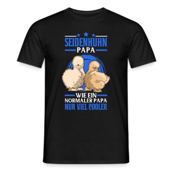 Seidenhuhn Papa Seidenhühner Silkie Huhn - Männer T-Shirt - Schwarz - Vorne - AI Model Male 178 light (178cm)