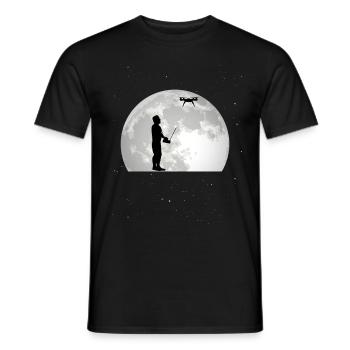 Drohne Mond Drohnenpilot Quadrocopter - Männer T-Shirt - Schwarz - Vorne - AI Model Male 178 light (178cm)