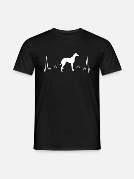 Whippet Heartbeat Sighthound Greyhound - Men's T-Shirt - black