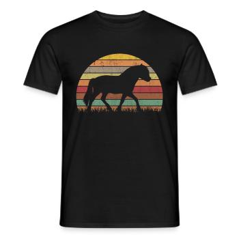 Cheval fjord Retro Norvégien Cheval Fjord - T-shirt homme - noir - Devant - AI Model Male 178 light (178cm)