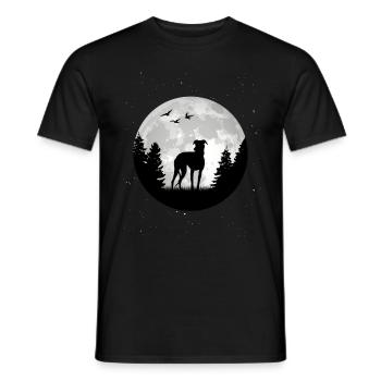 Greyhound Moon British Greyhound Owner - Men's T-Shirt - black - Front - AI Model Male 178 light (178cm)