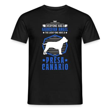 Presa Canario Schutzengel Dogo Canario Schutzhund - Männer T-Shirt - Schwarz - Vorne - AI Model Male 178 light (178cm)