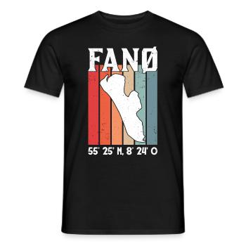 Fanö Coordonnées Danemark Vacances Fanø - T-shirt homme - noir - Devant - AI Model Male 178 light (178cm)