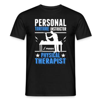 Personnel Torture Instructeur Physiothérapeute Physio - T-shirt homme - noir - Devant - AI Model Male 178 light (178cm)