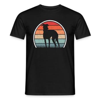 Galgo Espanol Retro Spanish Greyhound - Men's T-Shirt - black - Front - AI Model Male 178 light (178cm)