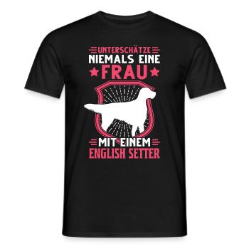 English Setter Frau Englischer Setter - Männer T-Shirt - Schwarz - Vorne - AI Model Male 178 light (178cm)