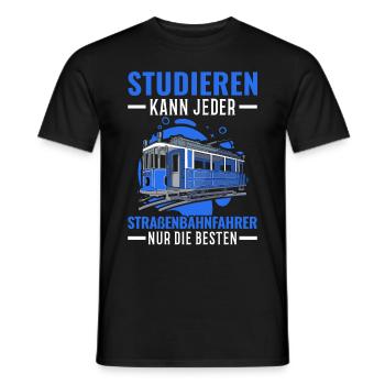 Straßenbahn Straßenbahnfahrer Tram S-Bahn - Männer T-Shirt - Schwarz - Vorne - AI Model Male 178 light (178cm)