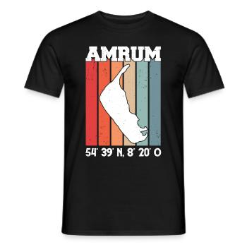 Amrum Koordinaten Strandkorb Nordsee - Männer T-Shirt - Schwarz - Vorne - AI Model Male 178 light (178cm)