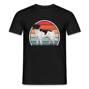 Kleiner Münsterländer Rétro - T-shirt homme - noir - Devant - AI Model Male 178 light (178cm)