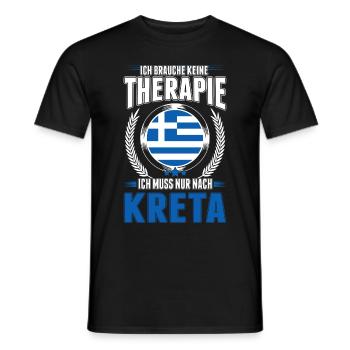 Griechenland Urlaub Therapie Rhodos Kreta Reise - Männer T-Shirt - Schwarz - Vorne - AI Model Male 178 light (178cm)