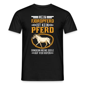 Fjordpferd Seele auf 4 Hufen Fjord Pferd - Männer T-Shirt - Schwarz - Vorne - AI Model Male 178 light (178cm)