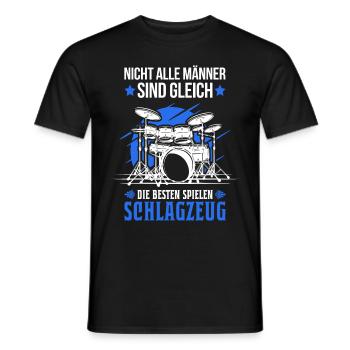 Schlagzeug Drummer Schlagzeuger - Männer T-Shirt - Schwarz - Vorne - AI Model Male 178 light (178cm)