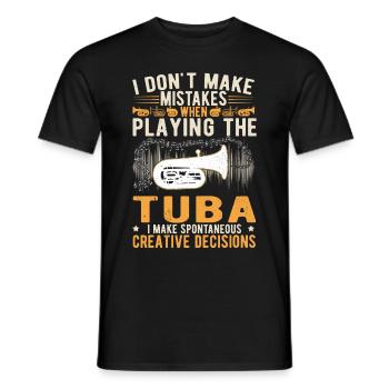 Tuba Creative Decisions Orchestre Joueur de tuba - T-shirt homme - noir - Devant - AI Model Male 178 light (178cm)