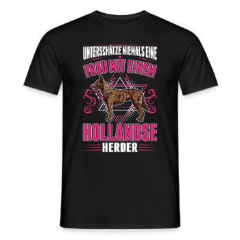 Hollandse Herder Frau Holländischer Schäferhund - Männer T-Shirt - Schwarz - Vorne - AI Model Male 178 light (178cm)