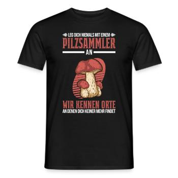 Pilzkorb Pilz Pilze Pilzsammler - Männer T-Shirt - Schwarz - Vorne - AI Model Male 178 light (178cm)