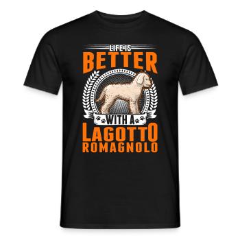 La vie est meilleure avec un Lagotto Romagnolo - T-shirt homme - noir - Devant - AI Model Male 178 light (178cm)