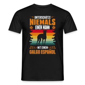 Galgo Español Mann Spanischer Windhund - Männer T-Shirt - Schwarz - Vorne - AI Model Male 178 light (178cm)