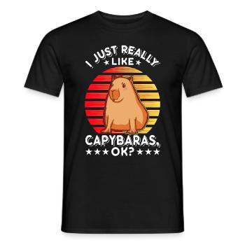 I just really like Capybaras capybara - Men's T-Shirt - black - Front - AI Model Male 178 light (178cm)