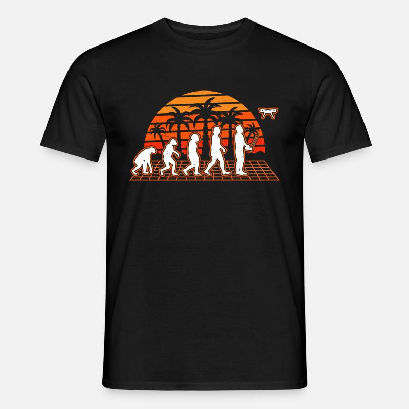 Drohne Evolution Sunset Drohnenpilot Quadrocopter - Männer T-Shirt - Schwarz