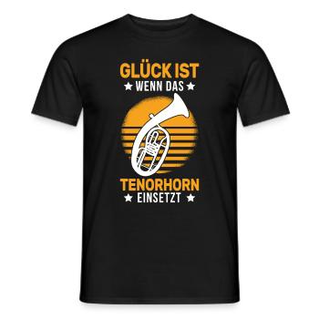Glück ist Wenn das Tenorhorn einsetzt Tenorhornist - Männer T-Shirt - Schwarz - Vorne - AI Model Male 178 light (178cm)