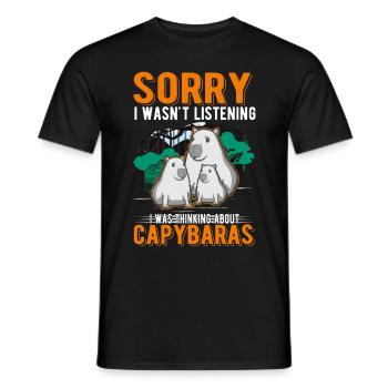 Capybara Wasserschwein Capibara - Men's T-Shirt - black - Front - AI Model Male 178 light (178cm)