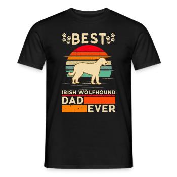 Best Irish Wolfhound Dad Ever Irischer Wolfshund - Men's T-Shirt - black - Front - AI Model Male 178 light (178cm)