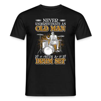 Batterie Old Man Batteur Batteur - T-shirt homme - noir - Devant - AI Model Male 178 light (178cm)