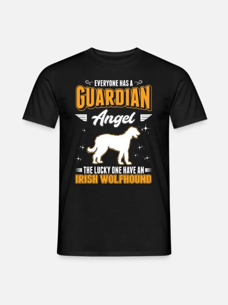 Irischer Wolfshund Schutzengel Irish Wolfhound - Männer T-Shirt - Schwarz
