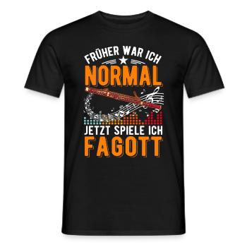 Früher war ich normal Jetzt spiele ich Fagott - Männer T-Shirt - Schwarz - Vorne - AI Model Male 178 light (178cm)
