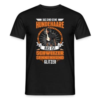 Großer Schweizer Sennenhund Glitzer - Männer T-Shirt - Schwarz - Vorne - AI Model Male 178 light (178cm)