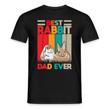 Best Rabbit Dad Ever Kaninchen Häschen Hase - Männer T-Shirt - Schwarz - Vorne - AI Model Male 178 light (178cm)