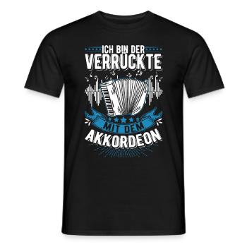 Ich bin der Verrückte Mit dem Akkordeon - Männer T-Shirt - Schwarz - Vorne - AI Model Male 178 light (178cm)