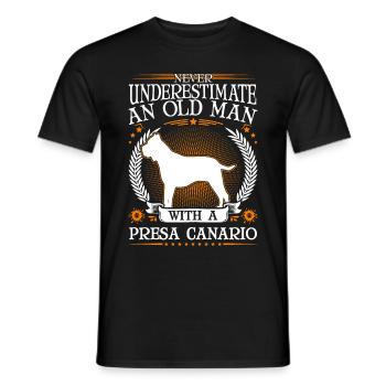 Presa Canario Alter Mann Dogo Canario - Männer T-Shirt - Schwarz - Vorne - AI Model Male 178 light (178cm)